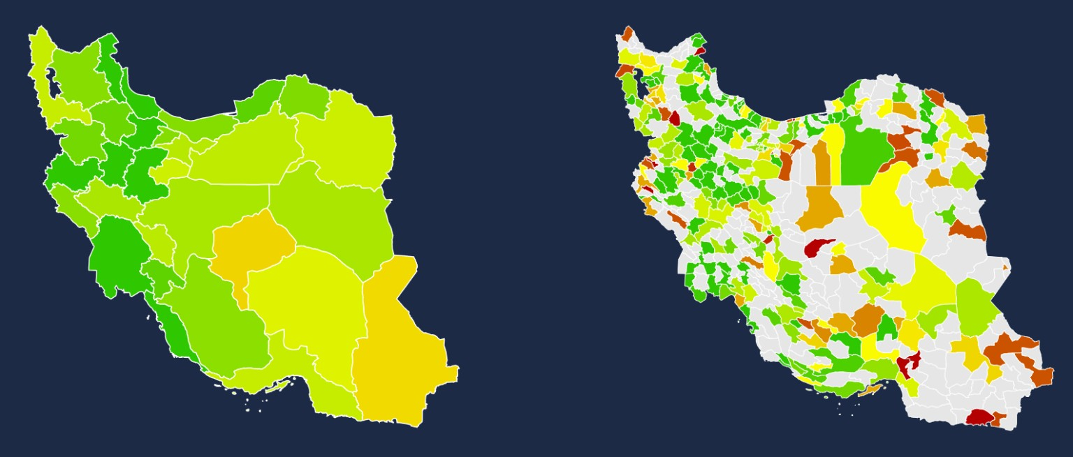 Market performance map of Iran